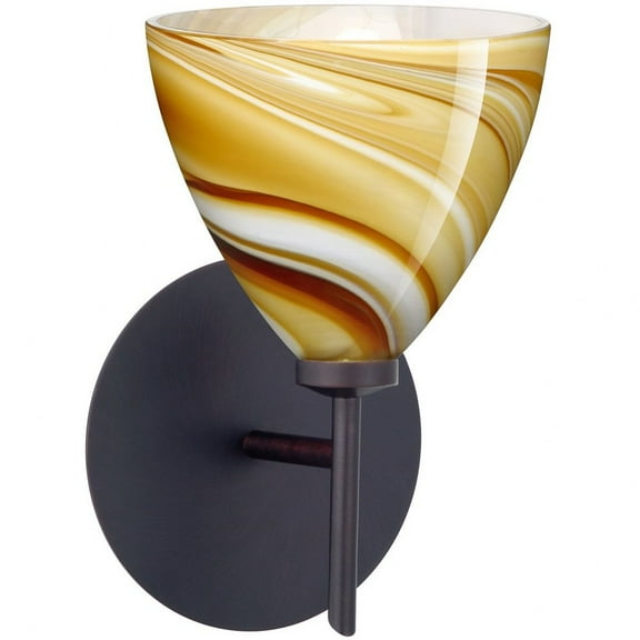 1SW-1779HN-LED-BR Besa Lighting Mia-One Light Mini Wall Sconce-5 Inches Wide by 7.5 Inches High-Bronze Finish-Honey Glass Color-LED Lamping Type