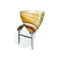 1SW-1779HN-CR Besa Lighting Mia-One Light Mini Wall Sconce-5 Inches Wide by 7.5 Inches High-Chrome Finish-Honey Glass Color-Halogen Lamping Type