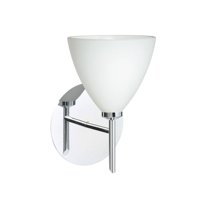 1SW-177907-CR Besa Lighting Mia-One Light Mini Wall Sconce-5 Inches Wide by 7.5 Inches High-Chrome Finish-Opal Matte Glass Color-Halogen Lamping Type