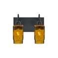 thumbnail image 1 of 2WG-MILO4AM-BK-Besa Lighting-Milo 4 - Two Light Bath Vanity-Amber Glass Color, 1 of 5