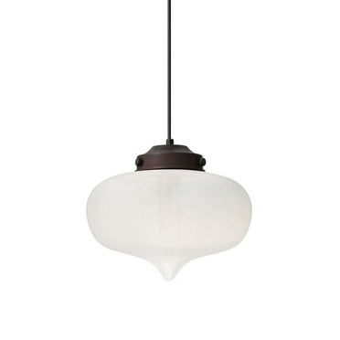 1JT-MIRAFR-BR-Besa Lighting-Mira-One Light Cord Pendant with Flat Canopy-10 Inches Wide by 7.75 Inches High-Bronze Finish-Frost Glass Color