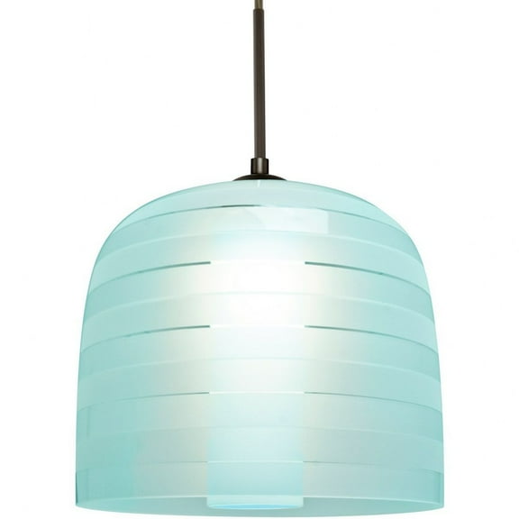1JT-MITZI10CY-BR-Besa Lighting-Mitzi 10 - 1 Light Cord Pendant-Bronze Finish-Cyan Glass Color-Incandescent Lamping Type -Traditional Installation