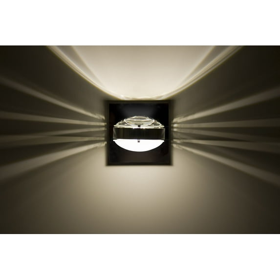 OPTOS1W-CLFR-LED-CR Besa Lighting Optos-One Light Wall Sconce-5 Inches Wide by 5 Inches High-Chrome Finish-Clear/Frost Glass Color-LED Lamping Type