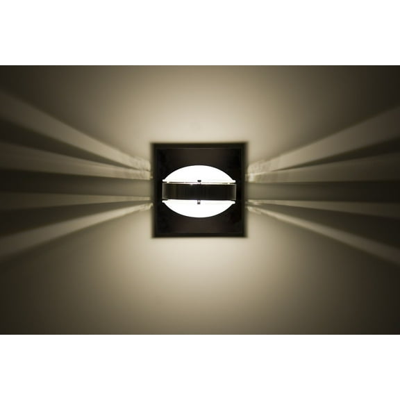 OPTOS1W-FRFR-CR Besa Lighting Optos-One Light Wall Sconce-5 Inches Wide by 5 Inches High-Chrome Finish-Frost/Frost Glass Color-Halogen Lamping Type