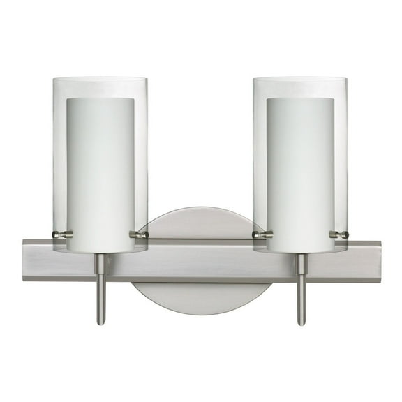 Pahu 4 - 2 - Light Satin Nickel/Silver - LED Steel Wall Sconce