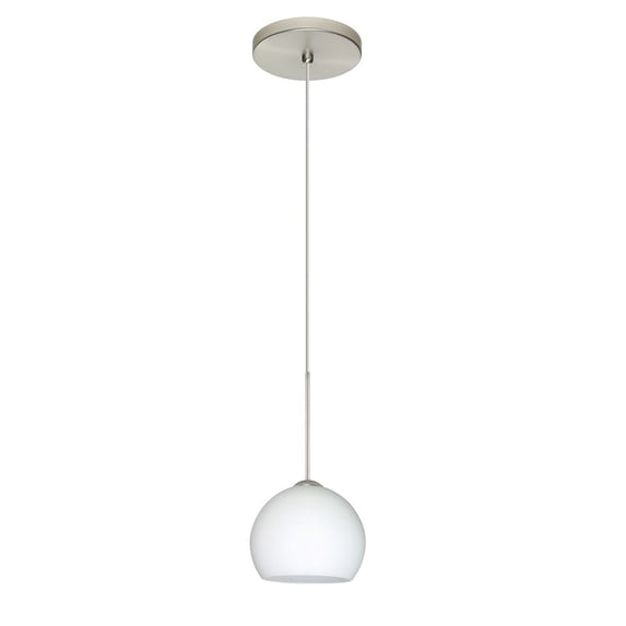 1XT-565807-LED-SN-Besa Lighting-Palla 5-One Light Cord Pendant with Flat Canopy-4.75 Inches Wide by 3.88 Inches High-Satin Nickel Finish-Opal Matte