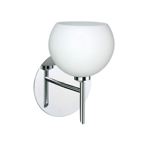1SW-565807-CR Besa Lighting Palla 5-One Light Mini Wall Sconce-5 Inches Wide by 7.15 Inches High-Chrome Finish-Opal Matte Glass Color-Halogen Lamping