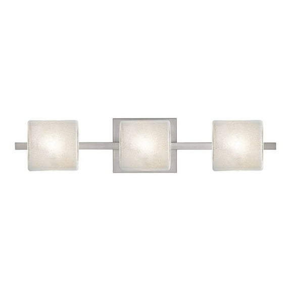 3WS-7873GL-LED-SN Besa Lighting Paolo-Three Light Bath Vanity-22.5 Inches Wide by 4.75 Inches High-Satin Nickel Finish-Glitter Glass Color-LED Lamping