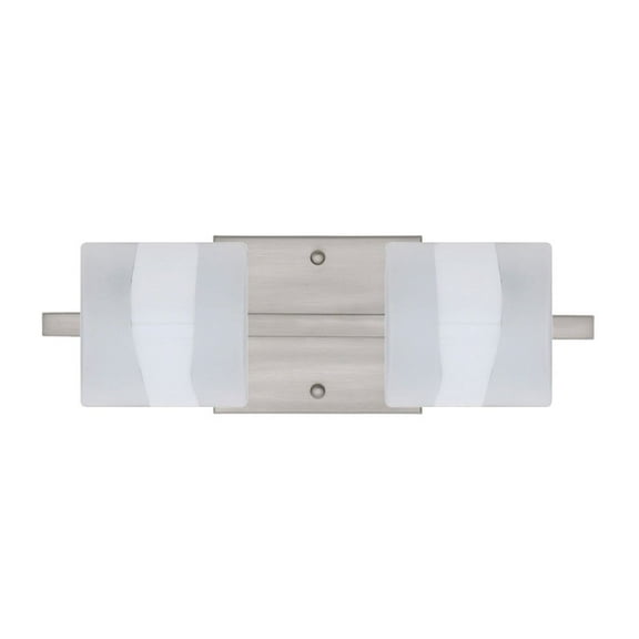 2WS-787399-LED-SN Besa Lighting Paolo-Two Light Bath Vanity-14.63 Inches Wide by 4.75 Inches High-Satin Nickel Finish-Opal/Frost Glass Color-LED