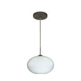 thumbnail image 1 of 1JT-491207-BR-Besa Lighting-Pape 10-One Light Cord Pendant with Flat Canopy-10.25 Inches Wide by 6.88 Inches High-Bronze Finish-Opal Ribbed Glass, 1 of 2