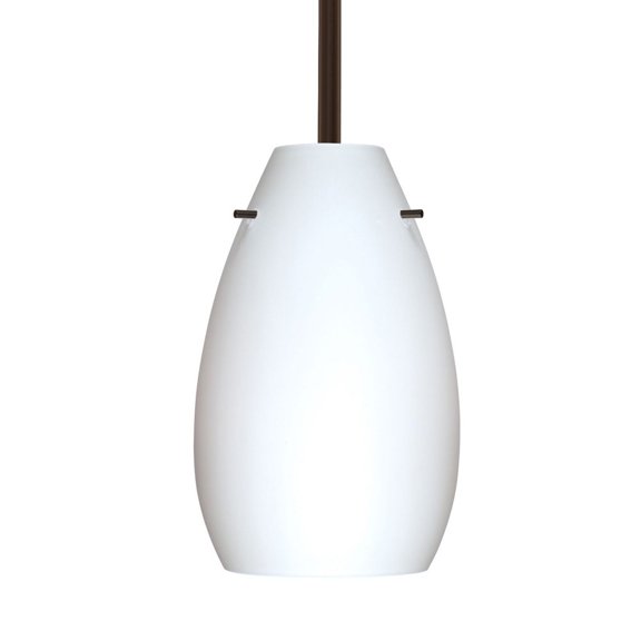 1TT-412607-LED-BR-Besa Lighting-Pera 9 - 1 Light Stem Pendant In Contemporary Style-9.5 Inches Tall and 6 Inches Wide-Bronze Finish-Opal Matte Glass