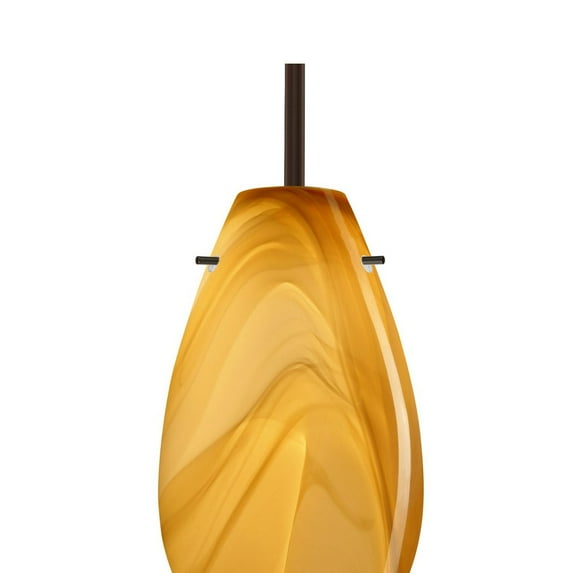 1TT-4126HN-LED-BR-Besa Lighting-Pera 9 - 1 Light Stem Pendant In Contemporary Style-9.5 Inches Tall and 6 Inches Wide-Bronze Finish-Honey Glass