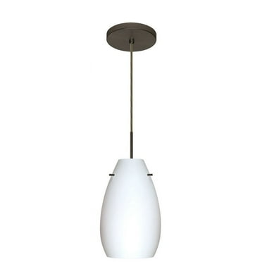 1JT-412607-BR-Besa Lighting-Pera 9-One Light Cord Pendant with Flat Canopy-6 Inches Wide by 9.5 Inches High-Bronze Finish-Opal Matte Glass