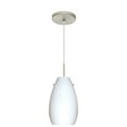 thumbnail image 1 of 1JT-412607-LED-SN-Besa Lighting-Pera 9-One Light Cord Pendant with Flat Canopy-6 Inches Wide by 9.5 Inches High-Satin Nickel Finish-Opal Matte Glass, 1 of 2