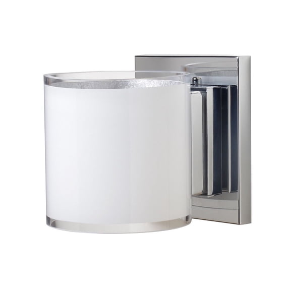 1WS-7180SF-CR-Besa Lighting-Pogo - 1 Light Mini Wall Sconce In Contemporary Style-5.5 Inches Tall and 4.75 Inches Wide-Chrome Finish-White/Silver
