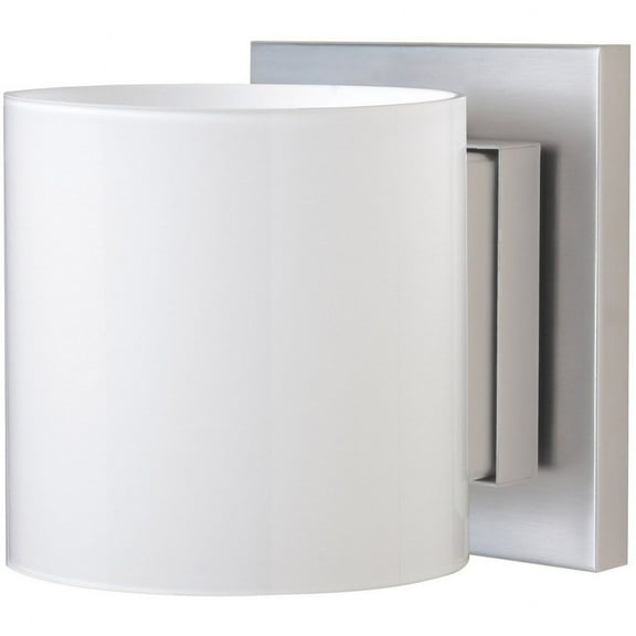 1WS-718006-LED-SN-Besa Lighting-Pogo - 5.5 Inch 5W 1 LED Mini Wall Sconce-Satin Nickel Finish-Opal Glossy Glass Color