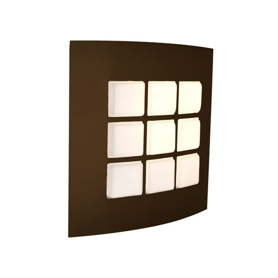 QUAD10-LED-BR-Besa Lighting-Quad 10 - 9W 1 LED Wall Sconce In Contemporary Style-10 Inches Tall and 10 Inches Wide-Bronze Finish