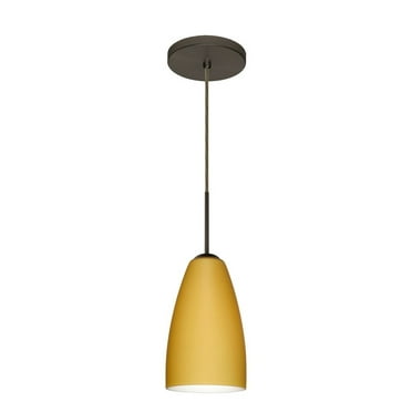 1JT-1511VM-LED-BR-Besa Lighting-Riva 9-One Light Cord Pendant with Flat Canopy-5.13 Inches Wide by 9 Inches High-Bronze Finish-Vanilla Matte Glass