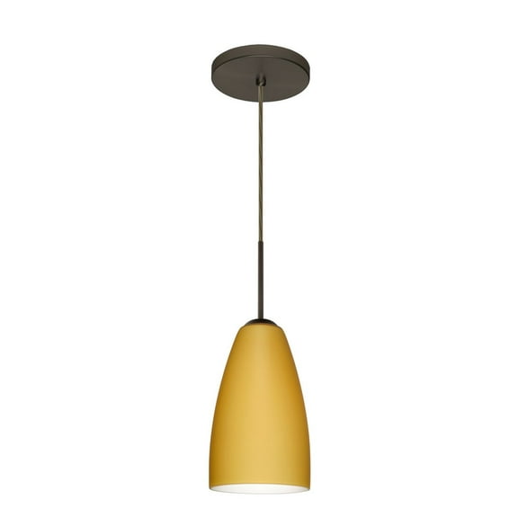 1JT-1511VM-BR-Besa Lighting-Riva 9-One Light Cord Pendant with Flat Canopy-5.13 Inches Wide by 9 Inches High-Bronze Finish-Vanilla Matte Glass