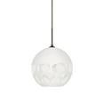thumbnail image 1 of 1JT-ROCKYWH-BR-Besa Lighting-Rocky-One Light Cord Pendant-10 Inches Wide by 9.5 Inches High-Bronze Finish-White Glass Color-Incandescent Lamping Type, 1 of 1