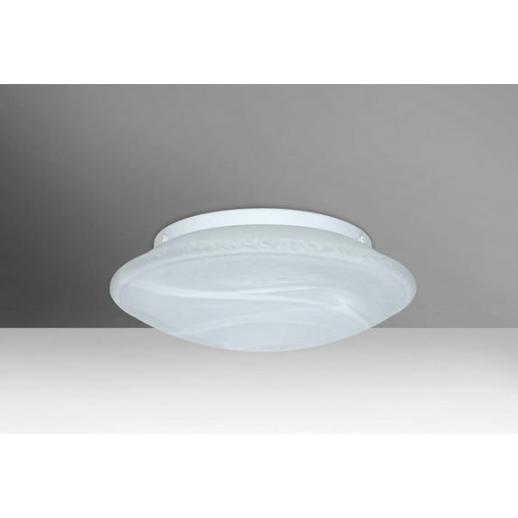 943152C-LED-Besa Lighting-Sola 12-Two Light Flush Mount-12.5 Inches Wide by 4.25 Inches High-Marble Glass Color-LED Lamping Type