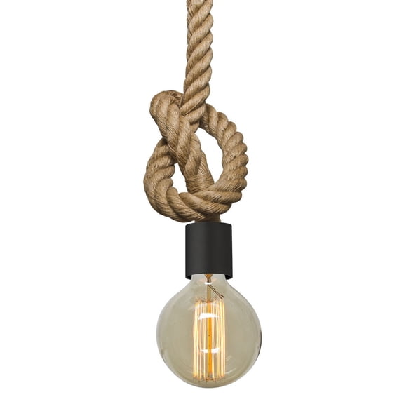 Besa Lighting - Solo - One Light Rope Pendant with Flat Canopy