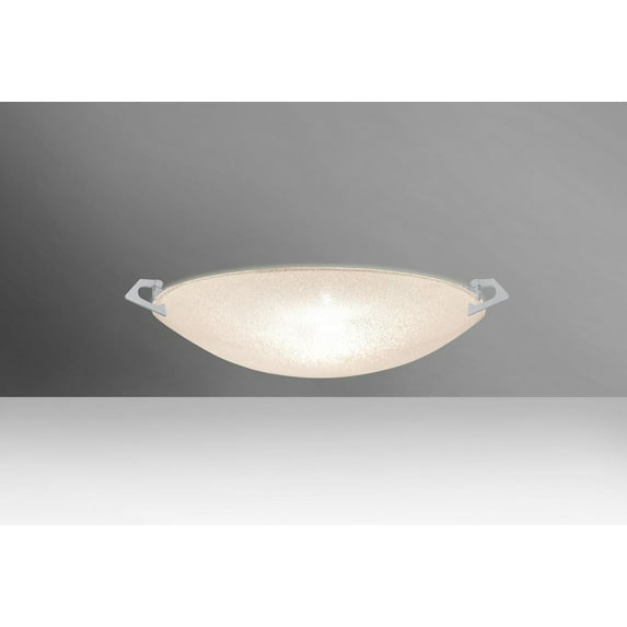 8417GL-LED-SN-Besa Lighting-Sonya 13-One Light Flush Mount-13 Inches Wide by 4.38 Inches High-Satin Nickel Finish-Glitter Glass Color-LED Lamping Type