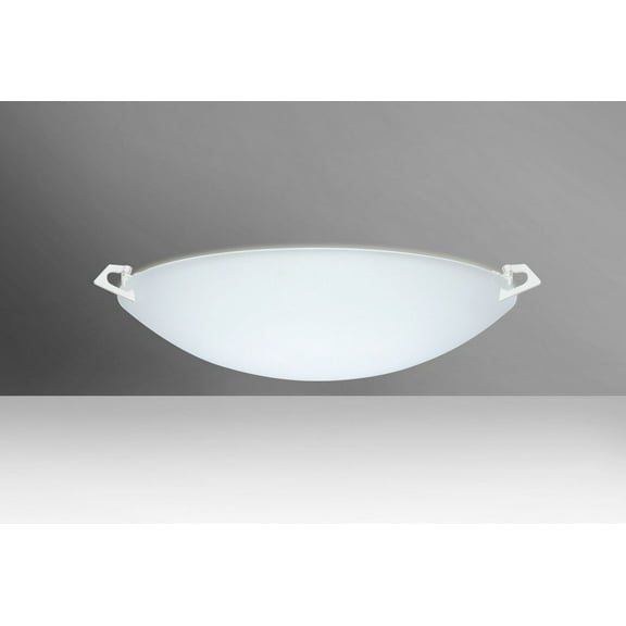 841825-WH-Besa Lighting-Sonya 17-Two Light Flush Mount-17 Inches Wide by 5.25 Inches High-White Finish-Satin Frost Glass Color-Halogen Lamping Type