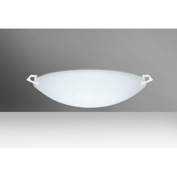 841825-LED-WH-Besa Lighting-Sonya 17-Two Light Flush Mount-17 Inches Wide by 5.25 Inches High-White Finish-Satin Frost Glass Color-LED Lamping Type