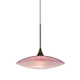 thumbnail image 1 of 1XT-6294RD-BR-Besa Lighting-Spazio-One Light Cord Pendant with Flat Canopy-8.75 Inches Wide by 2.5 Inches High-Bronze Finish-Red/Frost Glass, 1 of 3