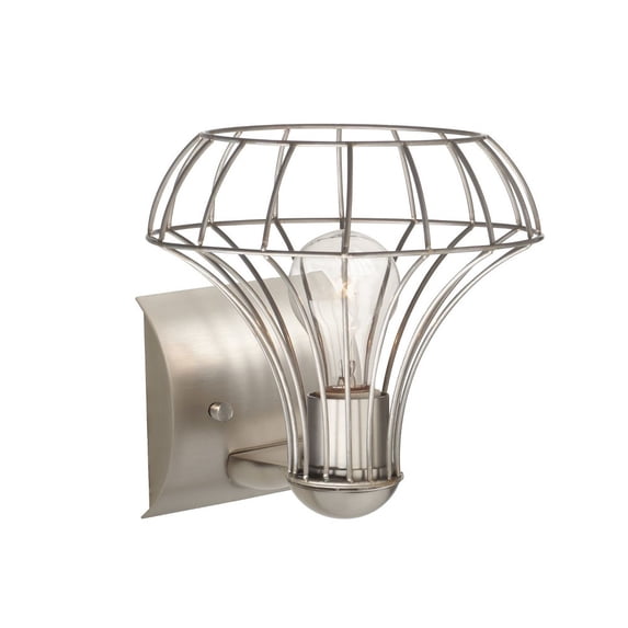 1WZ-SPEZZA-SN Besa Lighting Spezza - 1 Light Wall Sconce In Industrial Style-8.75 Inches Tall and 7.25 Inches Wide-Satin Nickel Finish