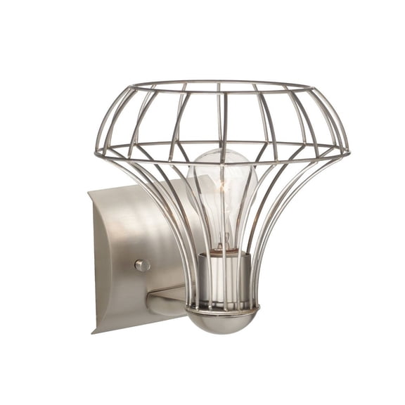 1WZ-SPEZZA-SN Besa Lighting Spezza - 1 Light Wall Sconce In Industrial Style-8.75 Inches Tall and 7.25 Inches Wide-Satin Nickel Finish