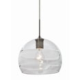 thumbnail image 1 of 1JT-SPIR10CL-BR-Besa Lighting-Spirit 10-One Light Pendant with Flat Canopy-10.63 Inches Wide by 8.25 Inches High-Bronze Finish-Clear Glass Color, 1 of 2