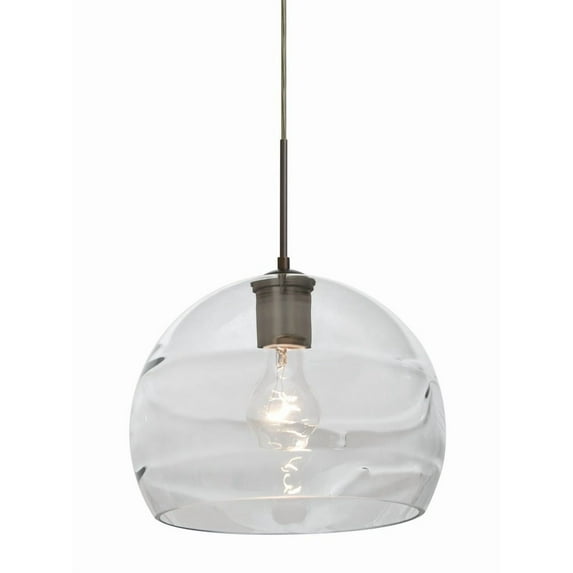 1JT-SPIR10CL-BR-Besa Lighting-Spirit 10-One Light Pendant with Flat Canopy-10.63 Inches Wide by 8.25 Inches High-Bronze Finish-Clear Glass Color
