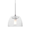 thumbnail image 1 of 1XT-SPURCL-LED-SN-Besa Lighting-Spur-One Light Pendant with Flat Canopy-5.5 Inches Wide by 3.63 Inches High-Satin Nickel Finish-Clear Glass Color-LED, 1 of 6
