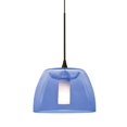 thumbnail image 1 of 1XT-SPURBL-LED-BR-Besa Lighting-Spur-One Light Pendant with Flat Canopy-5.5 Inches Wide by 3.63 Inches High-Bronze Finish-Blue Glass Color-LED Lamping, 1 of 6