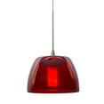 thumbnail image 1 of 1XT-SPURRD-LED-SN-Besa Lighting-Spur-One Light Pendant with Flat Canopy-5.5 Inches Wide by 3.63 Inches High-Satin Nickel Finish-Red Glass Color-LED, 1 of 6