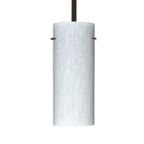 1TT-412319-BR-Besa Lighting-Stilo 10 - 1 Light Stem Pendant In Contemporary Style-10 Inches Tall and 4 Inches Wide-Bronze Finish-Carrera Glass