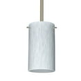 thumbnail image 1 of 1TT-440419-LED-SN-Besa Lighting-Stilo 7 - 1 Light Stem Pendant In Contemporary Style-7 Inches Tall and 4 Inches Wide-Satin Nickel Finish-Carrera Glass, 1 of 3