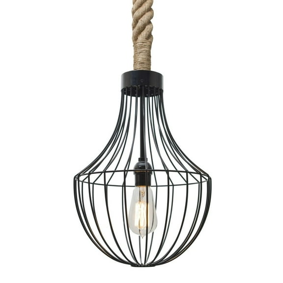 Besa Lighting - Sultana - One Light Flare Rope Pendant with Flat Canopy