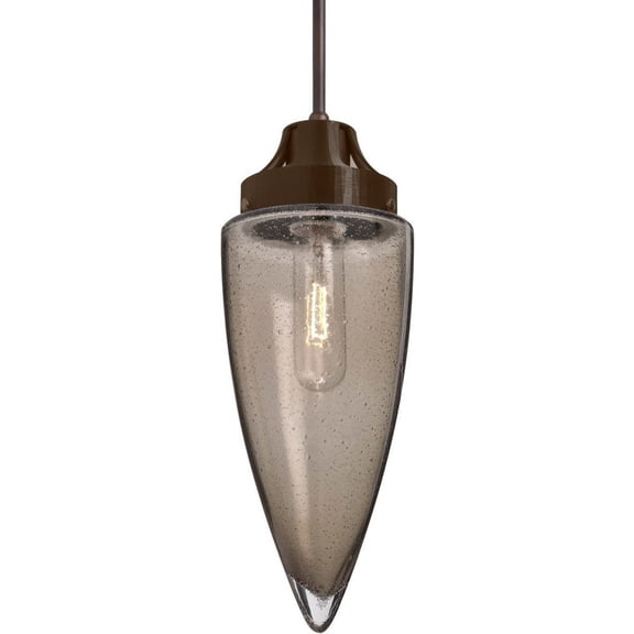 Besa Lighting - Sulu - 1 Light Cord Pendant-Bronze Finish-Smoke Bubble Glass