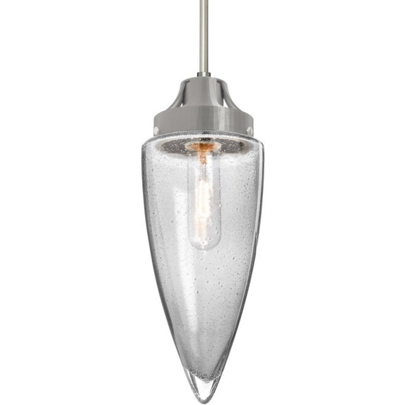 Besa Lighting - Sulu - 1 Light Cord Pendant-Satin Nickel Finish-Clear Bubble