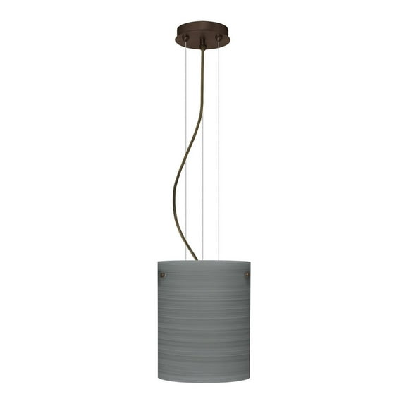 1KG-4006TN-LED-BR-Besa Lighting-Tamburo 8-One Light Cable Pendant with Flat Canopy-7.88 Inches Wide by 9.88 Inches High-Bronze Finish-Titan Glass