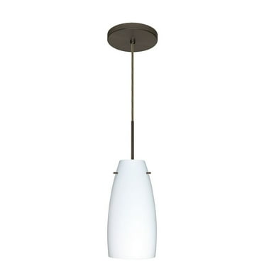 1JT-151207-BR-Besa Lighting-Tao 10-One Light Cord Pendant with Flat Canopy-5.13 Inches Wide by 10.75 Inches High-Bronze Finish-Opal Matte Glass