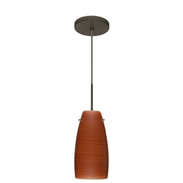 1JT-1512CH-BR-Besa Lighting-Tao 10-One Light Cord Pendant with Flat Canopy-5.13 Inches Wide by 10.75 Inches High-Bronze Finish-Cherry Glass