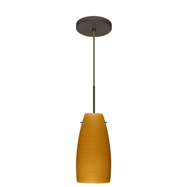 1JT-1512OK-LED-BR-Besa Lighting-Tao 10-One Light Cord Pendant with Flat Canopy-5.13 Inches Wide by 10.75 Inches High-Bronze Finish-Oak Glass Color-LED