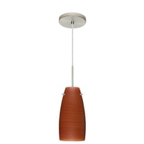 1JT-1512CH-LED-SN-Besa Lighting-Tao 10-One Light Cord Pendant with Flat Canopy-5.13 Inches Wide by 10.75 Inches High-Satin Nickel Finish-Cherry Glass