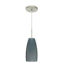 1JT-1512TN-LED-SN-Besa Lighting-Tao 10-One Light Cord Pendant with Flat Canopy-5.13 Inches Wide by 10.75 Inches High-Satin Nickel Finish-Titan Glass