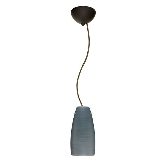 1KX-1512TN-LED-BR-Besa Lighting-Tao 10-One Light Cord Pendant with Flat Canopy-5.13 Inches Wide by 10.75 Inches High-Bronze Finish-Titan Glass