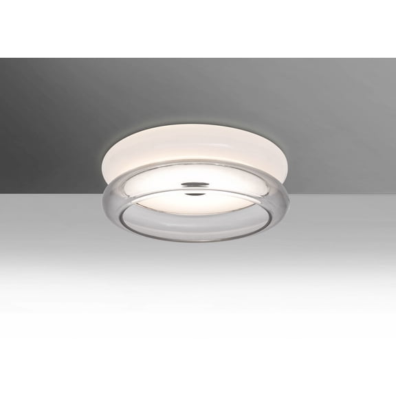 TOPPER8CLC-LED-Besa Lighting-Topper 8 - 10W 1 LED Flush Mount In Modern Style-3 Inches Tall and 7.75 Inches Wide-Clear Glass Color